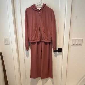 Hippie Rose Mauve Knit Hoodie 2 piece